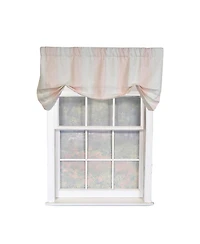 Rlf Home Faded Stripe Butterfly 100% Cotton Rod Pocket Lined Window Valance 50" x 17" Pink