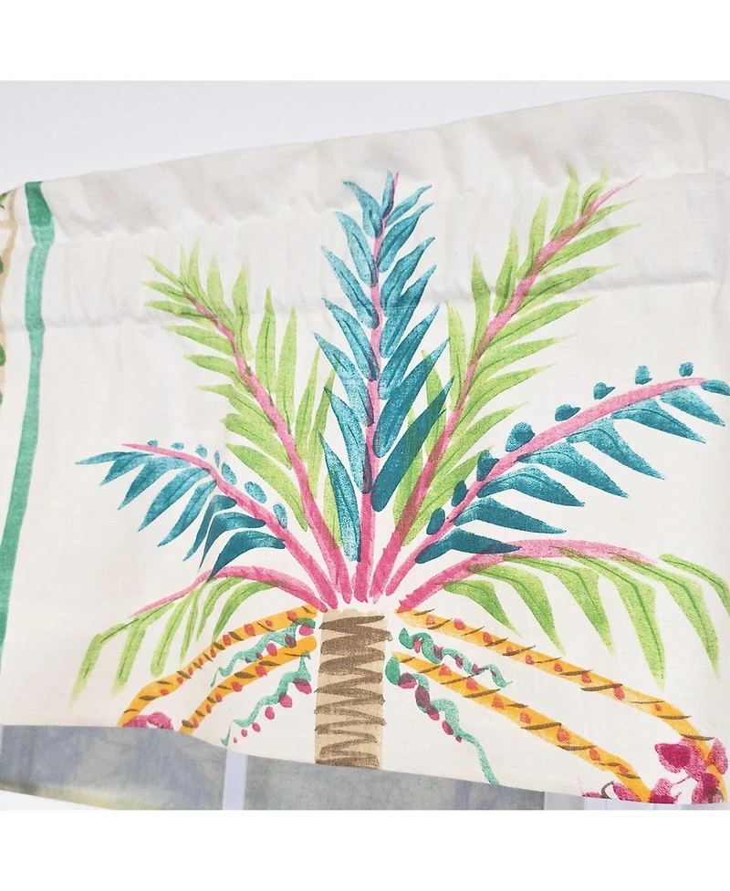 Rlf Home Felicity Tailored 100% Cotton Rod Pocket Lined Window Valance 50" x 15" Multi