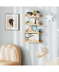 Slickblue Set of 4 Floating 16" Kids Shelves for Books and Toy Storage