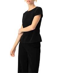 Ivonne Women's Corduroy Off-Shoulder Top