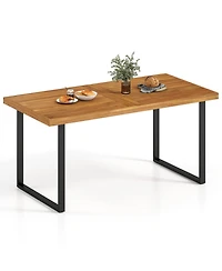 Slickblue Acacia Wood Dining Table for 6 People Wooden Rectangular Table
