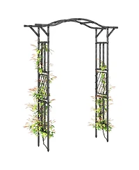 Outsunny Garden Arch, Garden Arch Trellis with Extended Top,