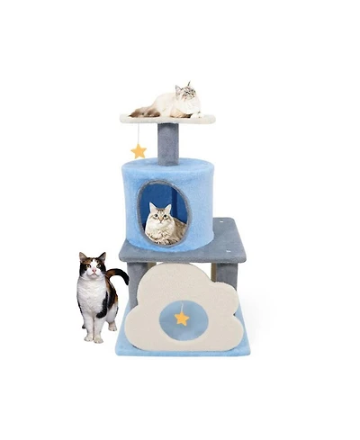 Aostirmotor 31.5"Tall Multi-Level Cat Tree Purple