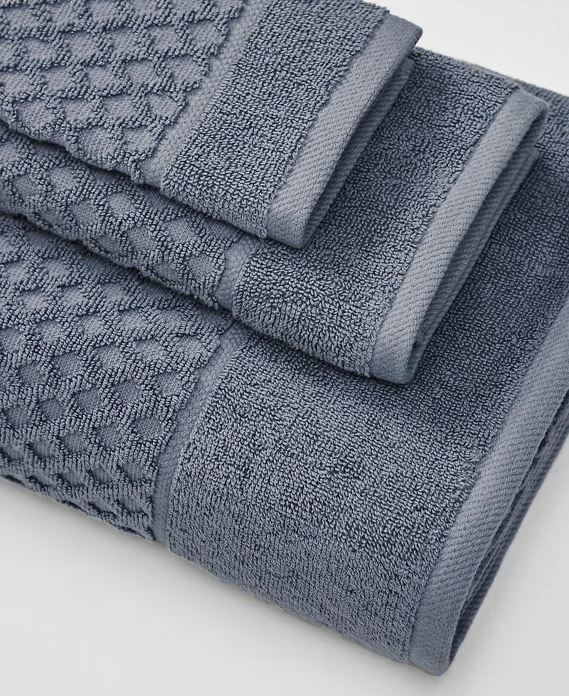 Linery & Co. Quick-Drying Cotton Diamond Waffle Textured 2-Piece Bath Sheet Set