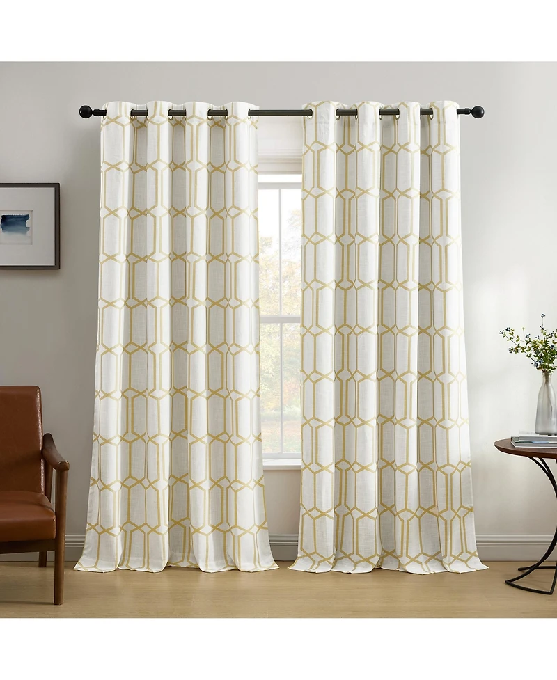 Elrene Home Fashions Kaiden Geometric Room Darkening Window Curtain