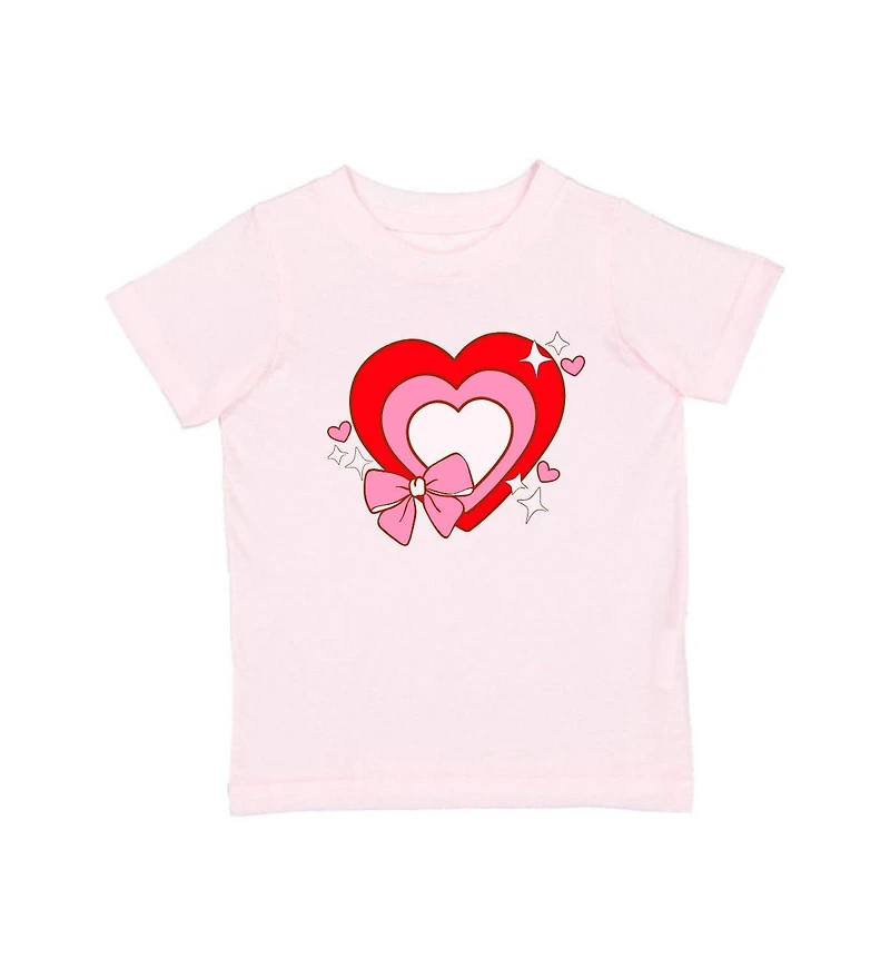 Sweet Wink Little Girls Bow Love Valentine's Day Short Sleeve T-Shirt