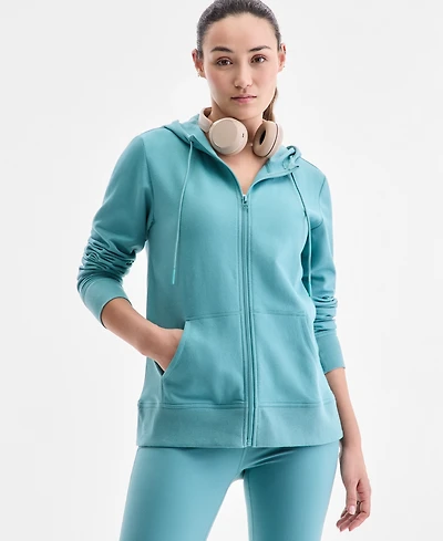 Id Ideology Women's Relaxed Zip-Front Long-Sleeve Fleece Hoodie, Created for Macy's