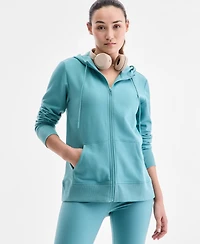 Id Ideology Women's Relaxed Zip-Front Long-Sleeve Fleece Hoodie, Created for Macy's