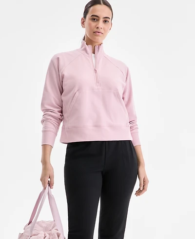 Id Ideology Women's Solid Fleece Quarter-Zip Sweatshirt, Macy's Exclusive