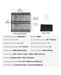 Dog Playpen, 8-Panel Foldable Metal Exercise Pen w/ Bottom Pad, 24 in H, Puppy Fence w/ Ground Stakes, Indoor/Outdoor