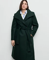 Mango Women's Belt Manteco Wool Coat