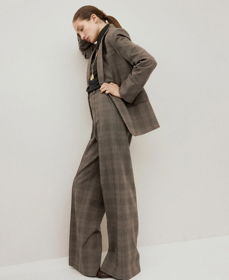 Mango Women's Check Suit Blazer