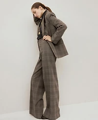 Mango Women's Check Suit Blazer