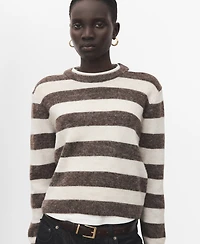 Mango Women's Knit Striped Sweater