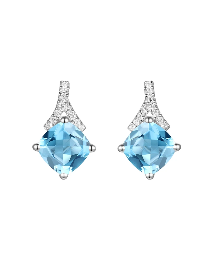 Macy's 2-Pc. Amethyst (3.2 ct. t.w.) and Lab-Grown White Sapphire (0.18 Earrings Pendant Set 14k Gold Over Sterling Silver (Also Avai