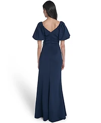 Eliza J Petite V-Neck Ball Gown