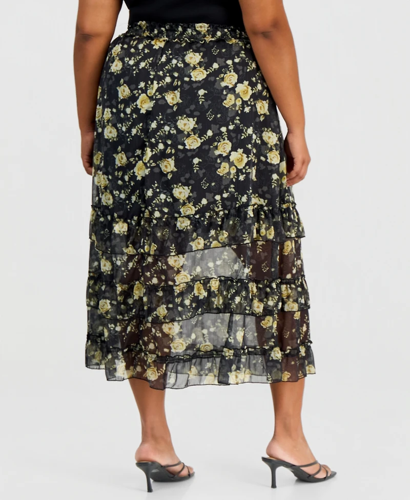 And Now This Trendy Plus Chiffon Midi Skirt, Macy's Exclusive