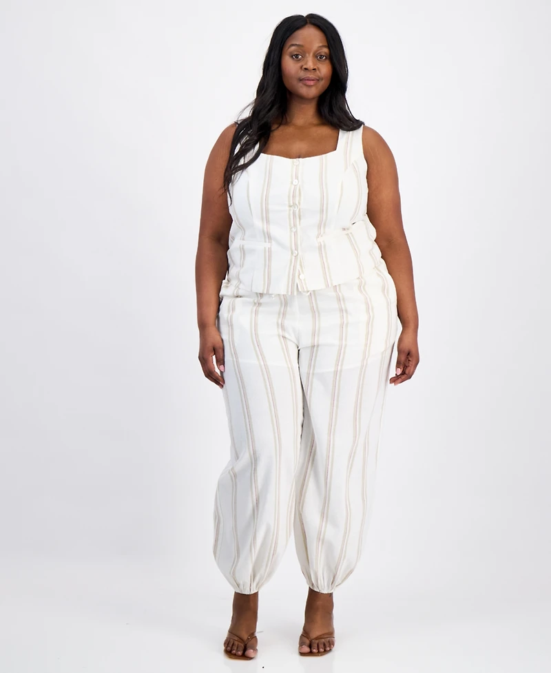 And Now This Trendy Plus Striped Square-Neck Vest, Macy's Exclusive