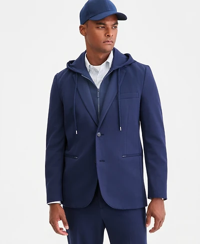 Alfani Men's Textured Knit Regular-Fit Hoodie Blazer, Macy's Exclusive