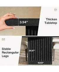 Tribesigns Dining Table for 4-6 People, 63 Inch Modern Rectangle Kitchen Table with Pedestal Base, Large Dinner Furniture, Black