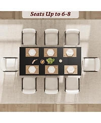 Gaomon Kitchen Table 71 inch Large Dining Table for 6 Farmhouse Kitchen Table for Dining Room, Home Office, Living Room