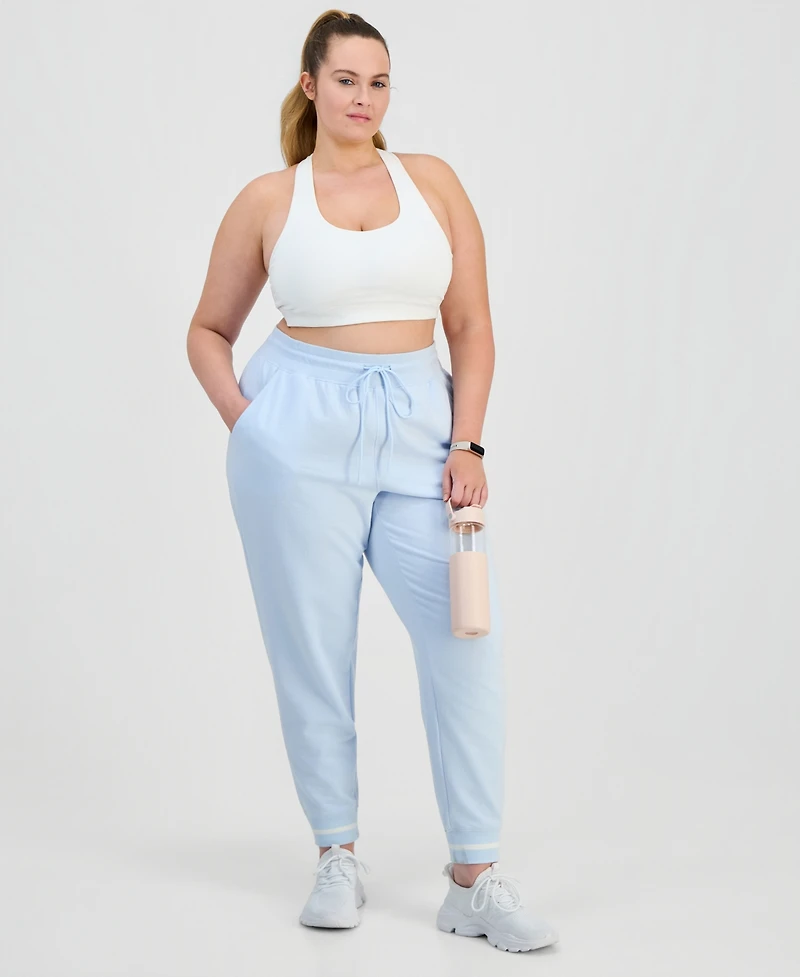 Id Ideology Plus Size Ribbed Fleece Ankle Jogger Pants, Macy's Exclusive