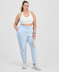 Id Ideology Plus Size Ribbed Fleece Ankle Jogger Pants, Macy's Exclusive