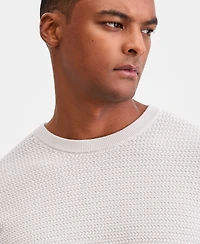 Alfani Men's Cotton Textured Crewneck Long-Sleeve Sweater, Macy's Exclusive