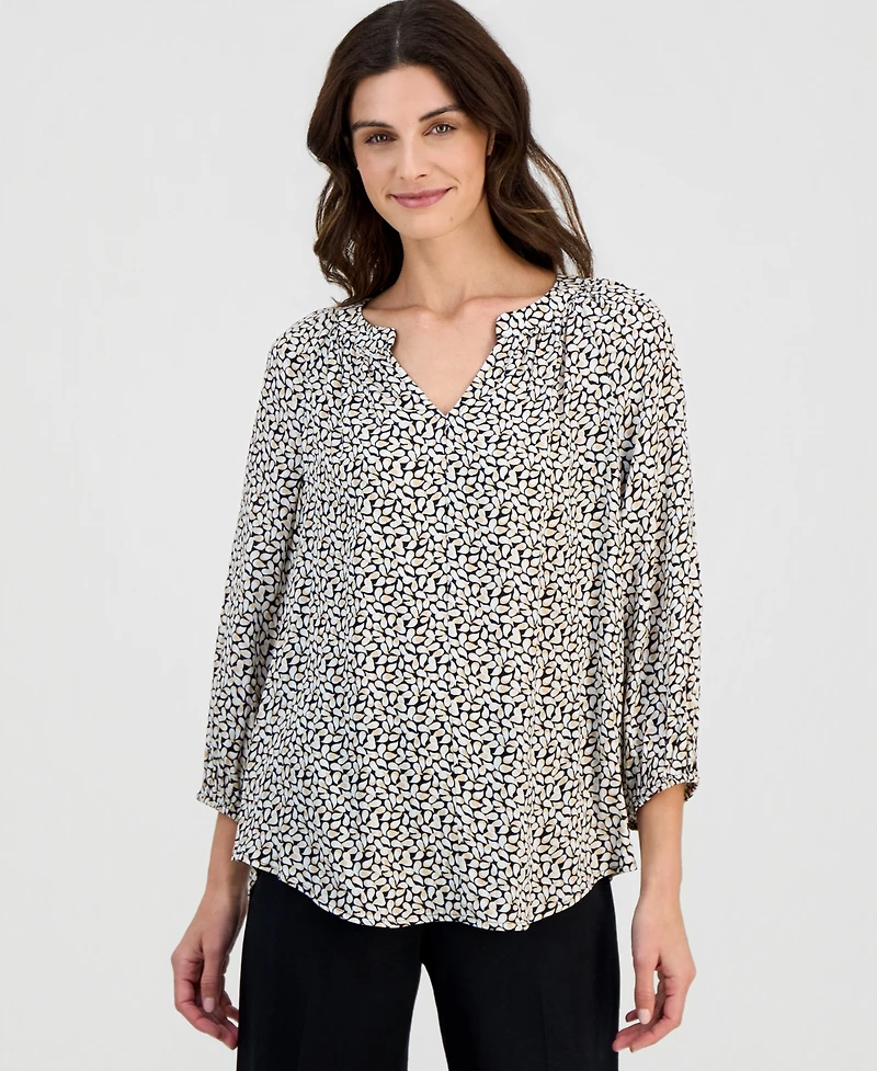 Jm Collection Women's Printed 3/4-Sleeve Blouse, Macy's Exclusive