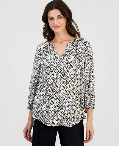Jm Collection Women's Printed 3/4-Sleeve Blouse, Macy's Exclusive