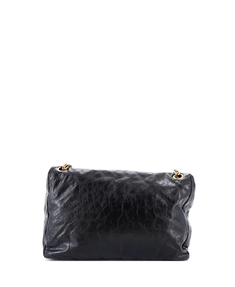 Pre-Owned Balenciaga Large Monaco Chain Flap Shoulder Bag Leather