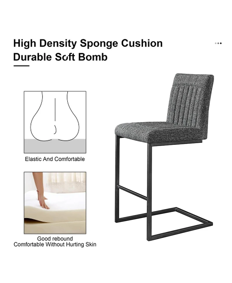 Streamdale Furniture Speckled Gray Tufted Bar Stool - 2 Sets