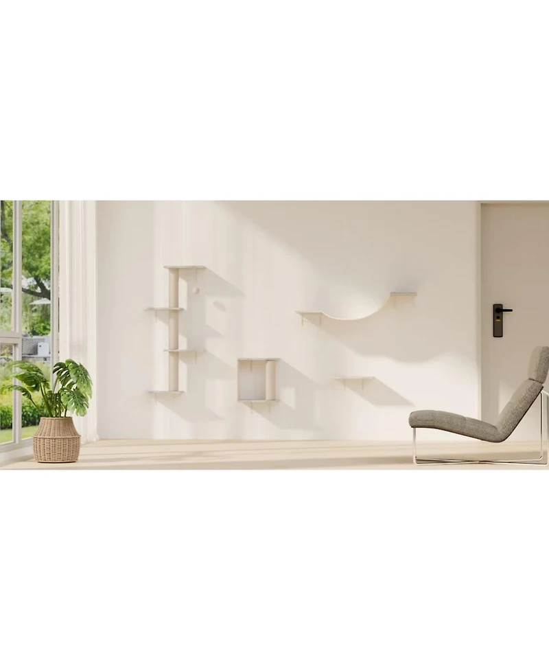 Zeus & Ruta Modern Wall-Mounted Cat Furniture 4pcs
