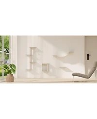 Zeus & Ruta Modern Wall-Mounted Cat Furniture 4pcs