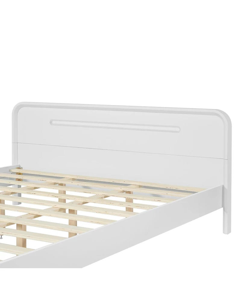 Streamdale Furniture White Solid Pine Wood Queen Bed Frame with Timeless Design