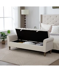 Streamdale Furniture Modern Upholstered Storage Bench - Beige