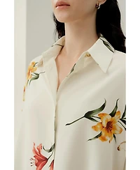 Lilysilk Women's Print Oversize Top
