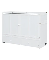 Streamdale Furniture Queen Murphy Bed with Usb Port and a Large Drawer