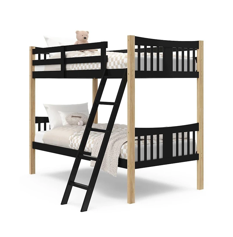 Storkcraft Caribou Twin-over-Twin Bunk Bed (Black with Brown)