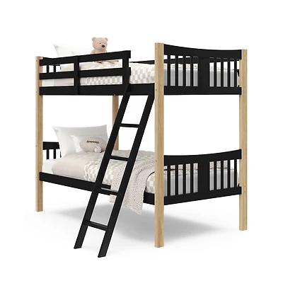 Storkcraft Caribou Twin-over-Twin Bunk Bed (Black with Brown)