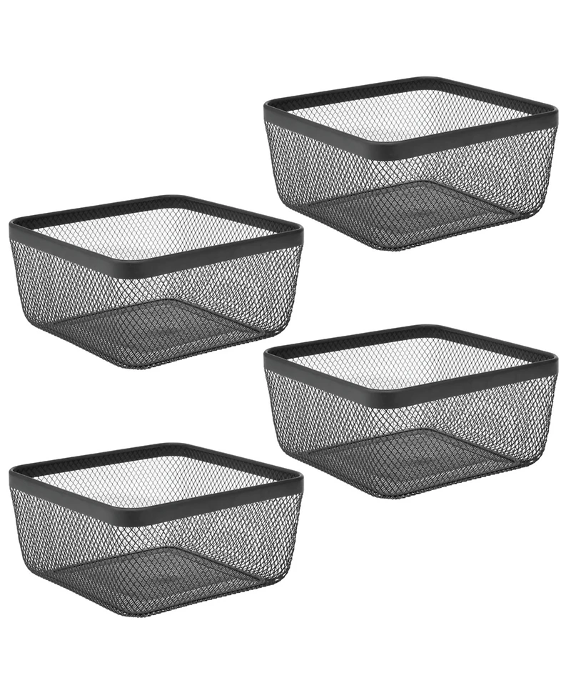 mDesign Metal Mesh Pantry Basket for Kitchen Storage