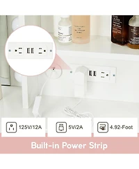 Gaomon Modern Vanity Makeup Desk Vanity Mirror Built-in Lights 4 Drawers for Bedrooms, Apartments