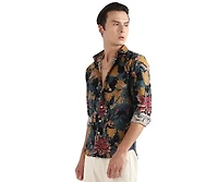 Campus Sutra Men's Multicolour Artistic Flowers Shirt