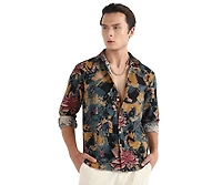 Campus Sutra Men's Multicolour Artistic Flowers Shirt