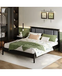 Streamdale Furniture Solid Wood King Bed, No Box Spring Needed