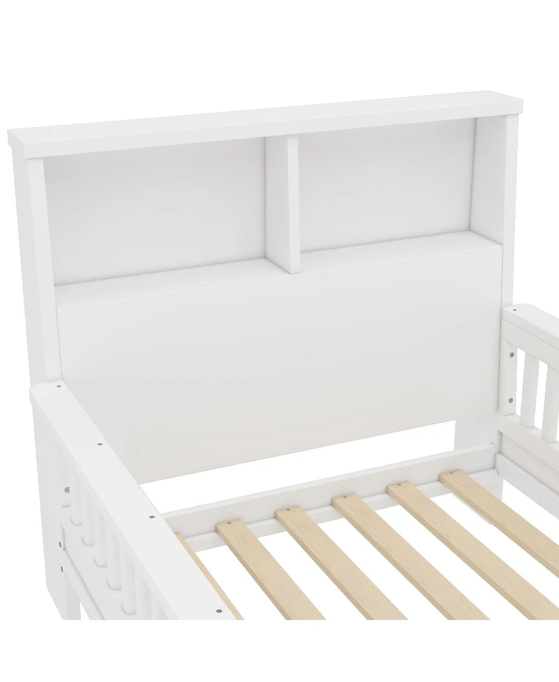 Streamdale Furniture Twin Platform Bed with Storage Headboard & Pull-Out