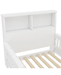 Streamdale Furniture Twin Platform Bed with Storage Headboard & Pull-Out