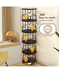 Streamdale Furniture 360° Rotating 5-Tier Bookshelf, Space-Saving and Easy Assembly