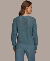 Donna Karan Weekend Women's Long-Sleeve Open Stitch Sweater