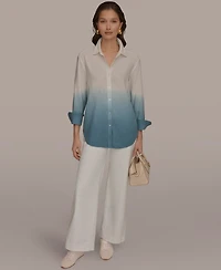 Donna Karan Weekend Women's Dip-Dye Long-Sleeve Shirt